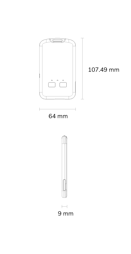 MWC03 4G智能工牌 尺寸图