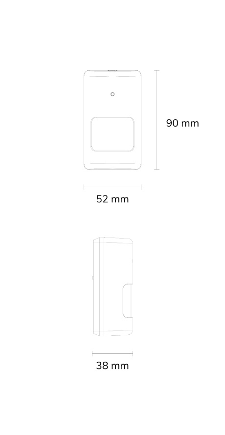 MSP01 人体红外传感器尺寸图