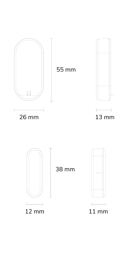 S4 智能门磁传感器尺寸图