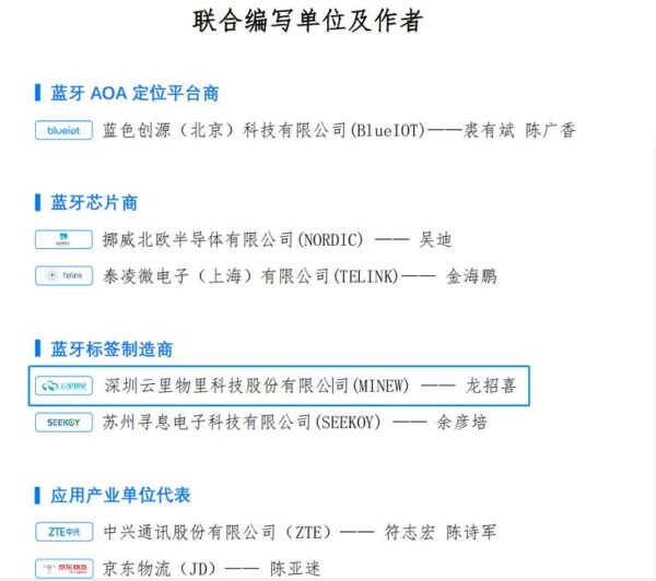 云里物里参与编写蓝牙AOA定位技术
