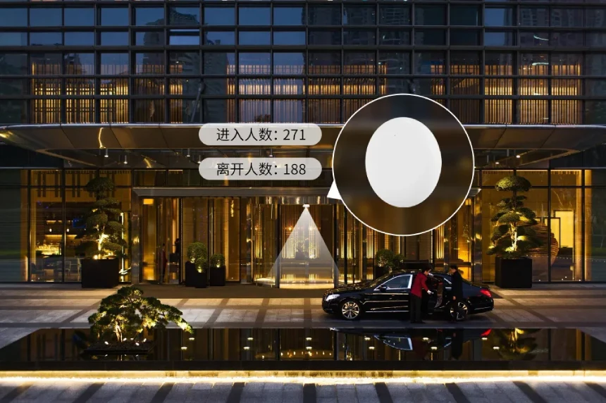 酒店大门、餐厅入口等公共区域